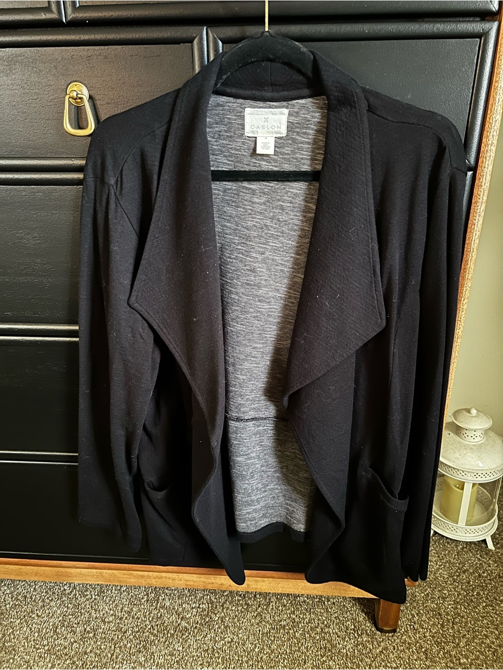 Caslon Black Draped Open-Front Blazer